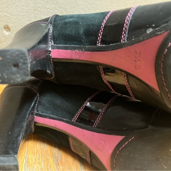 Cole Haan Nike Air Georgetown Granny Black Lace Up Heels Sz 7.5B - Picture 7 of 12